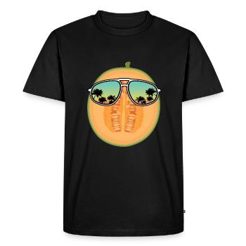 Cantaloupe melon - Men's Premium Organic T-Shirt - black - Front - Nico (187cm)
