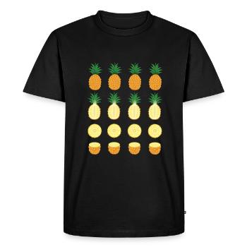 Pineapple - Men's Premium Organic T-Shirt - black - Front - Nico (187cm)