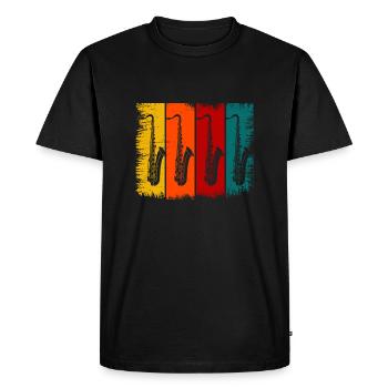 Saxophon - Männer Premium Bio T-Shirt - Schwarz - Vorne - Nico (187cm)