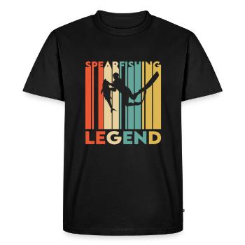 Spearfishing Legend - Men's Premium Organic T-Shirt - black - Front - Nico (187cm)