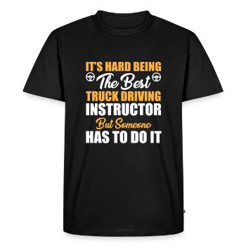 Truck Driving Instructor - Men's Premium Organic T-Shirt - black - Front - Nico (187cm)