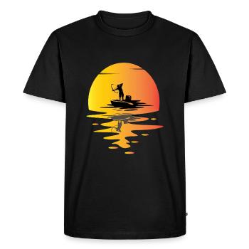 Bow Fishing Sunset - Men's Premium Organic T-Shirt - black - Front - Nico (187cm)