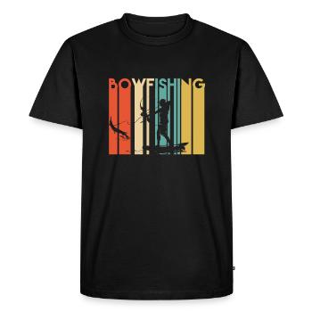 Retro bow fishing - Men's Premium Organic T-Shirt - black - Front - Nico (187cm)