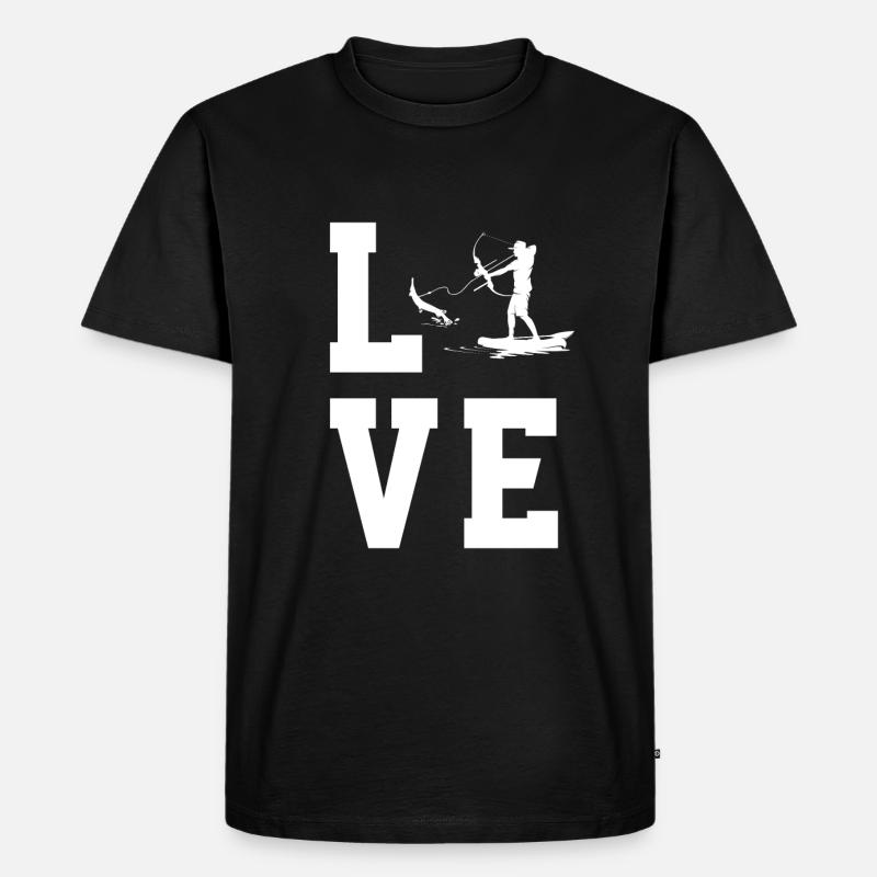 Bogenfischen - Männer Premium Bio T-Shirt - Schwarz
