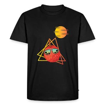 80s lychee - Men's Premium Organic T-Shirt - black - Front - Nico (187cm)