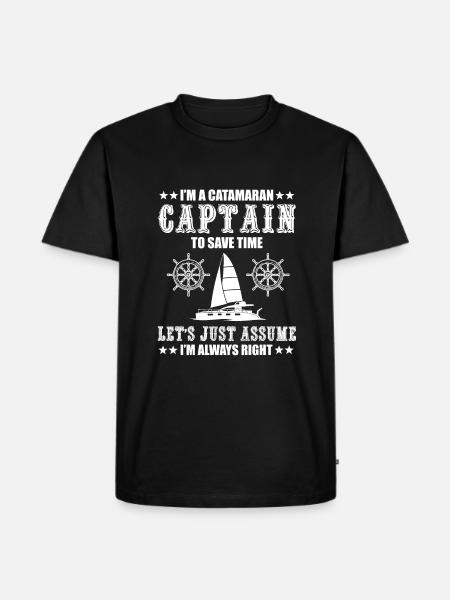 Catamaran Captain - Men's Premium Organic T-Shirt - black