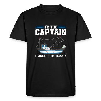 Capitaine de coupeur de pêche - T-shirt Premium bio Homme - noir - Devant - Nico (187cm)