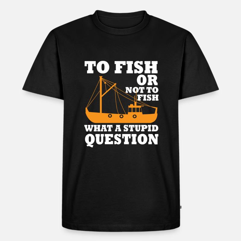 Fischkutter Fischen - Männer Premium Bio T-Shirt - Schwarz