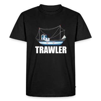 Bateau de pêche - T-shirt Premium bio Homme - noir - Devant - Nico (187cm)