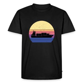 Navire d’alimentation - T-shirt Premium bio Homme - noir - Devant - Nico (187cm)