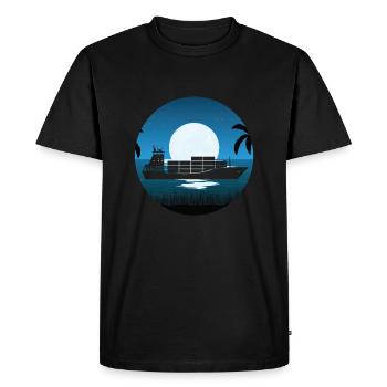 Vaisseau nourricier Lune - T-shirt Premium bio Homme - noir - Devant - Nico (187cm)