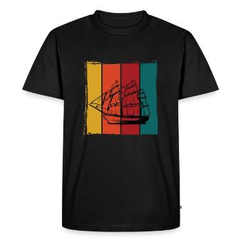 Sailing ship - Men's Premium Organic T-Shirt - black - Front - Nico (187cm)