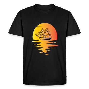 Vintage Sailing Ship - Men's Premium Organic T-Shirt - black - Front - Nico (187cm)