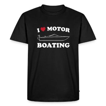 J’adore le bateau à moteur - T-shirt Premium bio Homme - noir - Devant - Nico (187cm)