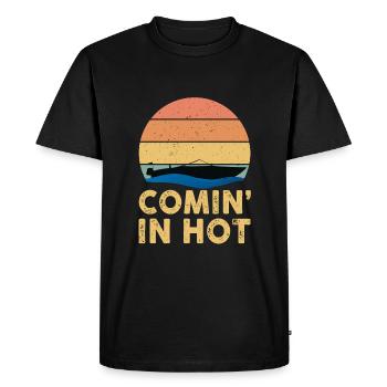 Come In Hot Motorboat - Men's Premium Organic T-Shirt - black - Front - Nico (187cm)