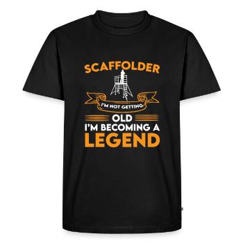 Légende de l’échafaudage - T-shirt Premium bio Homme - noir - Devant - Nico (187cm)