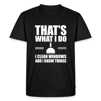 Funny window cleaner shirt - Men's Premium Organic T-Shirt - black - Front - Nico (187cm)