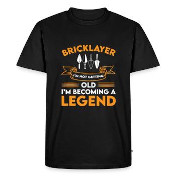 Drôle de t-shirt de légende maçon - T-shirt Premium bio Homme - noir - Devant - Nico (187cm)