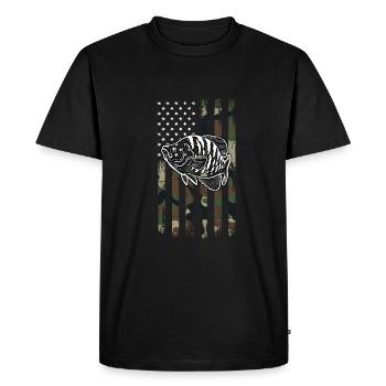 Poisson Crappie drapeau des États-Unis - T-shirt Premium bio Homme - noir - Devant - Nico (187cm)