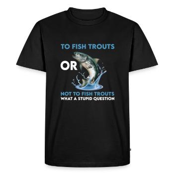 Trout fishing - Men's Premium Organic T-Shirt - black - Front - Nico (187cm)