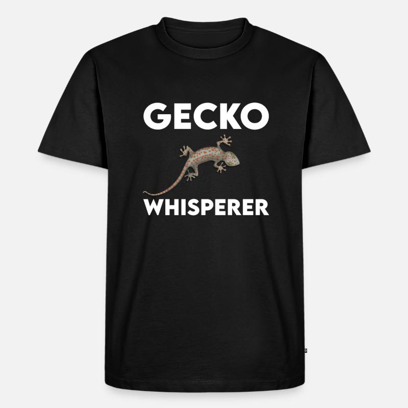 Gecko Flüsterer - Männer Premium Bio T-Shirt - Schwarz