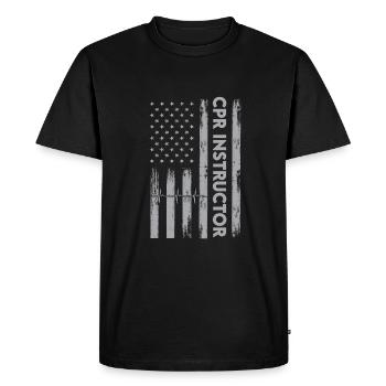 Instructeurs CPR aux États-Unis - T-shirt Premium bio Homme - noir - Devant - Nico (187cm)