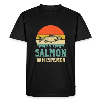 Salmon Whisperer - Men's Premium Organic T-Shirt - black - Front - Nico (187cm)