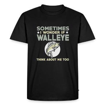 Funny Walleye-fishing-lover-t-shirt - Men's Premium Organic T-Shirt - black - Front - Nico (187cm)