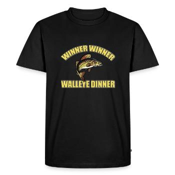 Funny Zander Fishing Shirt - Men's Premium Organic T-Shirt - black - Front - Nico (187cm)