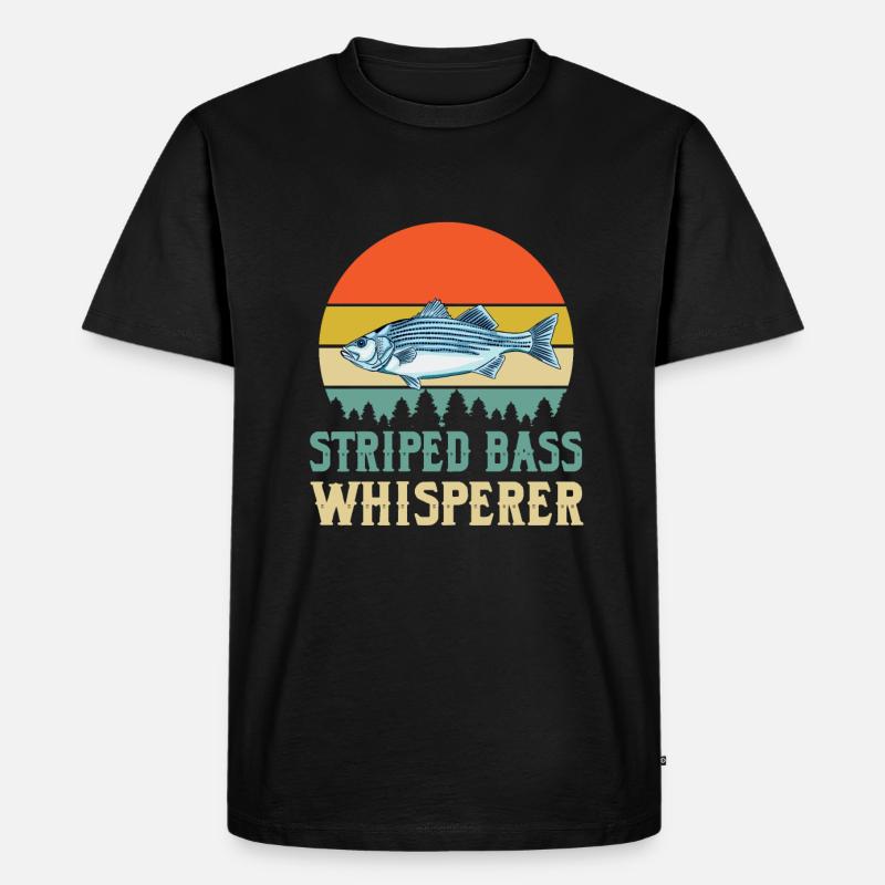 Gestreifter Barsch Flüsterer - Männer Premium Bio T-Shirt - Schwarz