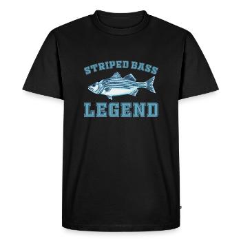 Légende de la perche rayée - T-shirt Premium bio Homme - noir - Devant - Nico (187cm)