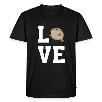 Cher poisson-globe - T-shirt Premium bio Homme - noir - Devant - Nico (187cm)