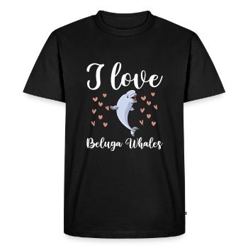 J’adore les bélugas - T-shirt Premium bio Homme - noir - Devant - Nico (187cm)