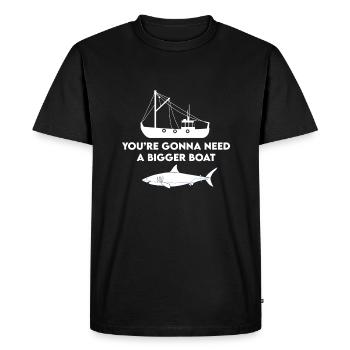 Funny Shark Design For Boat Owners - Men's Premium Organic T-Shirt - black - Front - Nico (187cm)