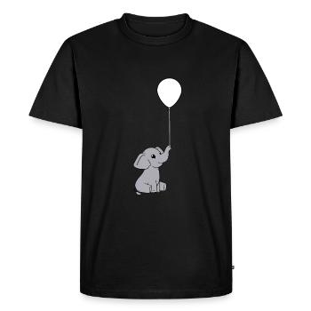 Doux bébé éléphant - T-shirt Premium bio Homme - noir - Devant - Nico (187cm)