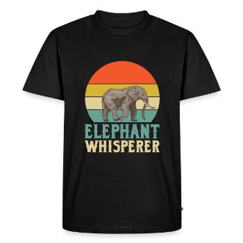 Chuchoteur d’éléphant - T-shirt Premium bio Homme - noir - Devant - Nico (187cm)
