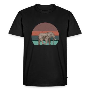 Retro Elephant - Men's Premium Organic T-Shirt - black - Front - Nico (187cm)