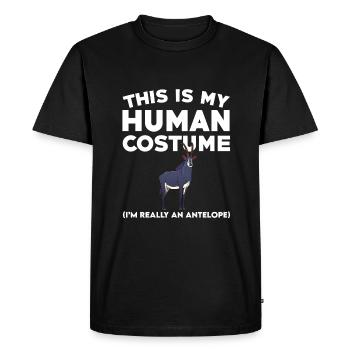 Drôle de costume d’antilope - T-shirt Premium bio Homme - noir - Devant - Nico (187cm)