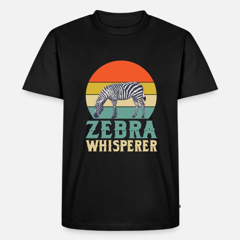 Zebra Flüsterer - Männer Premium Bio T-Shirt - Schwarz