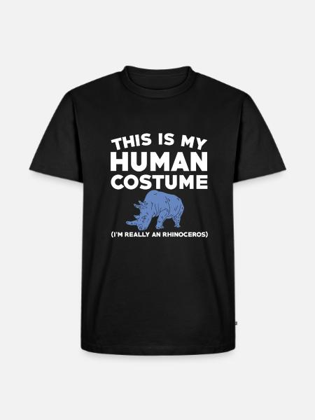Lustiger Nashorn Spruch - Männer Premium Bio T-Shirt - Schwarz