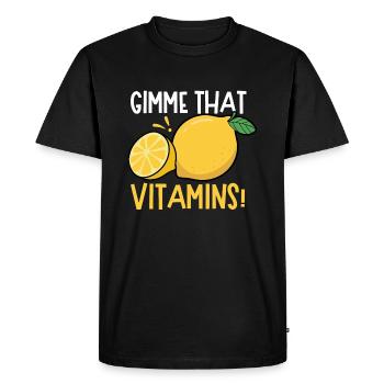 Gimme Vitamins Citrus Fruits Summer Lemon - Men's Premium Organic T-Shirt - black - Front - Nico (187cm)