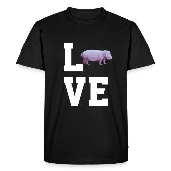 Dear Hippos - Men's Premium Organic T-Shirt - black - Front - Nico (187cm)
