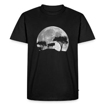 Wildebeest at night - Men's Premium Organic T-Shirt - black - Front - Nico (187cm)