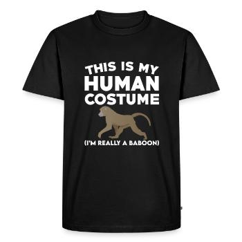Drôle de babouin disant - T-shirt Premium bio Homme - noir - Devant - Nico (187cm)