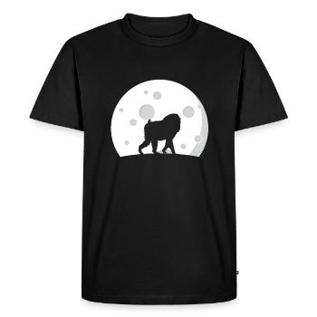 Babouin la nuit - T-shirt Premium bio Homme - noir - Devant - Nico (187cm)