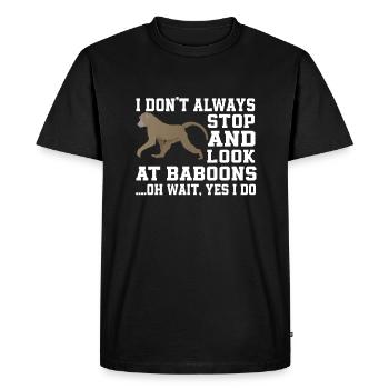 Drôle de T-Shirt Baboon - T-shirt Premium bio Homme - noir - Devant - Nico (187cm)