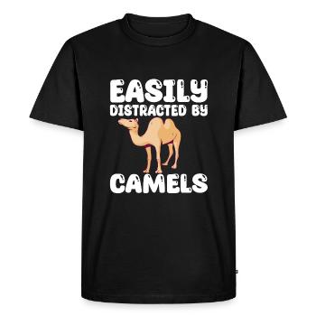 Drôle de T-Shirt Camel - T-shirt Premium bio Homme - noir - Devant - Nico (187cm)