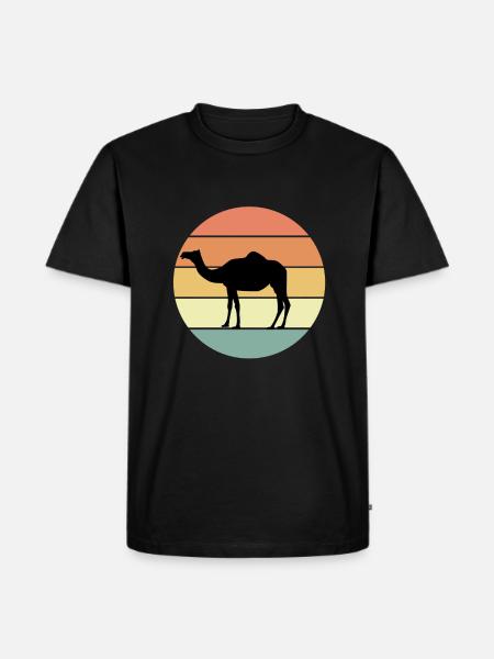 Retro Kamel Design - Männer Premium Bio T-Shirt - Schwarz