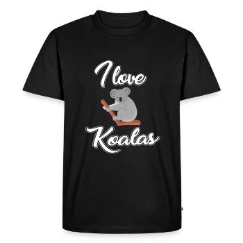 I love koalas - Men's Premium Organic T-Shirt - black - Front - Nico (187cm)