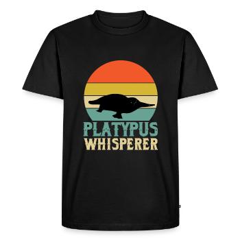 Ornithorynque-chuchoteur-designign - T-shirt Premium bio Homme - noir - Devant - Nico (187cm)